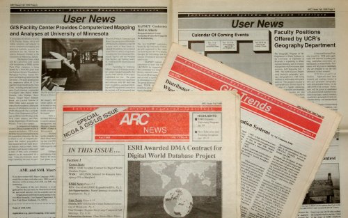 Remember newsprint?  The Fall 1989 issue of ARC News (in its tenth year), announcing the Digital Chart of the World contract.