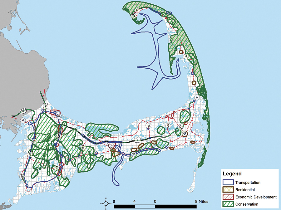 This climate change scenario planning study for Cape Cod demonstrates the communicative power of geodesign using spatially informed models, fast feedback, and a large format sketching environment.
