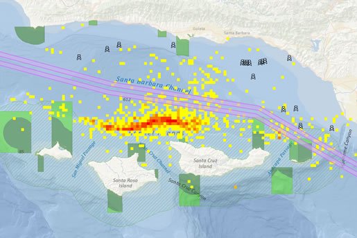 GIS can be used to reroute shipping lanes away from ecologically sensitive areas such as whale migration grounds.