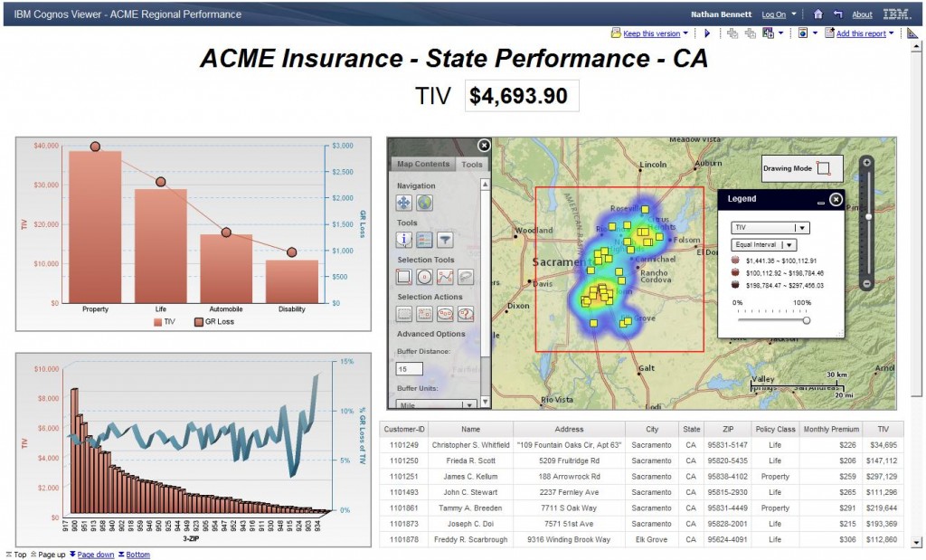 Combining the event footprint along with geocoded customer points, insurance users are able to quickly assess impacts on policyholders.