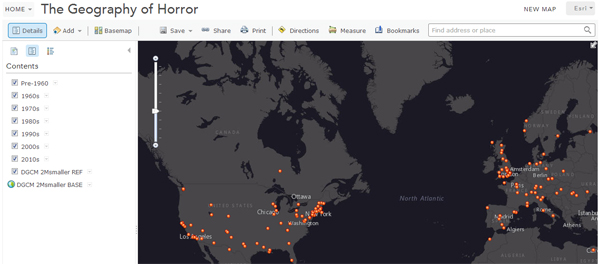 The Geography of Horror Web Map