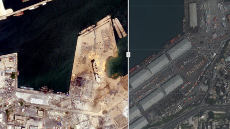 Before and After Imagery - Beirut Port Explosion