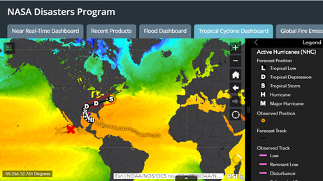 NASA Disasters Program Tropical Cyclone Dashboard