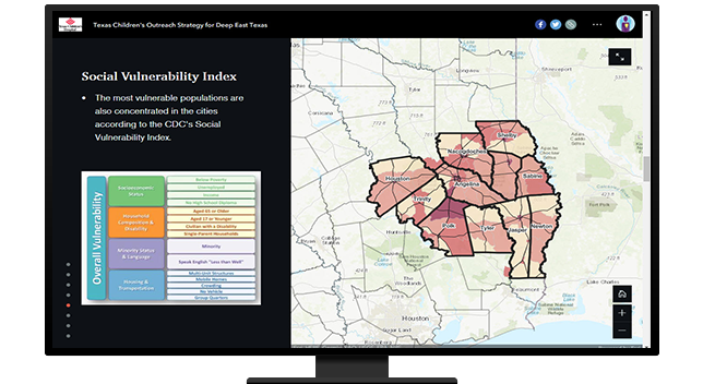 map with social vulnerability index