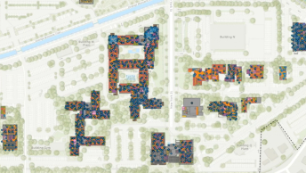 Map of buildings on a campus