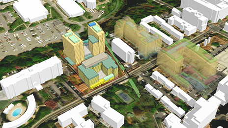 A digital twin created for Montgomery County, Maryland, to help them visualize development.