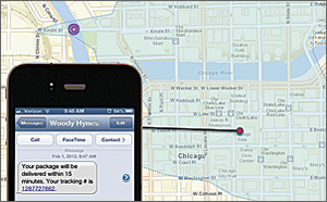 GeoEvent Processor can generate travel-time geofences that notify customers when a delivery is minutes away.