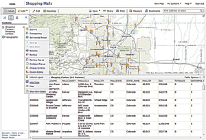 Attribute tables can be viewed and their display manipulated.