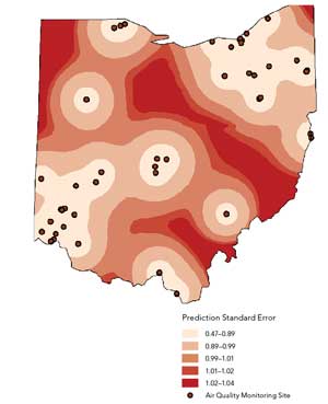 Figure 3: Ohio air pollution prediction standard error