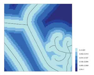 Figure 4b: Example of roads suitability surface in Summit County, Ohio