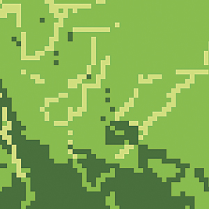 Figure 6a: Fifteen spatially balanced sampling locations selected along a sinuous river. All locations along the stream are equally probable.