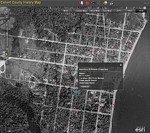 Calvert County's Historic Imagery Viewer allows visitors to look back in time at the growth of businesses and housing since 1938.