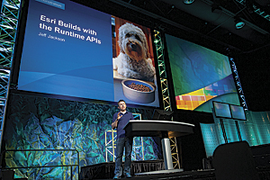 Jeff Jackson, who leads the applications development teams, emphasized that Esri builds applications using its own SDKs, or "eats its own dog food."