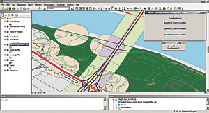 Selecting Option 3 clips the buffer around the bridge and the toxic barrel buffer and outputs them, concluding the game. The player's final score is based on the specific choices made during the game. Scores range from 1 for limited spatial thinking to 10 for good spatial thinking ability. A breakdown of points earned for each response is also provided so players can learn to make better choices.