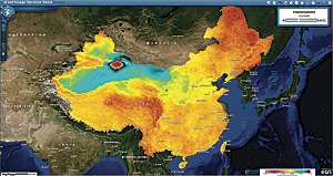 The sum of evaporation and plant transpiration, evapotranspiration is calculated using satellite images and meteorological observations to determine optimum water needs for plant health. This analysis, and the others shown, were calculated in eLEAF and mapped in ArcGIS for a specified time period.