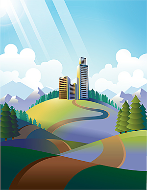 illustration of the road to happily ever after