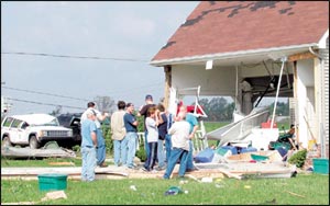 photo of the damaged Kelley home