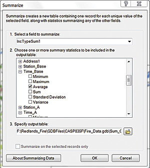Return to the 2010 Incidents table and locate the IncTypeSum1 field.