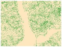 more heavily thinned points from the lidar return