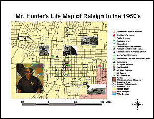 Mr. Hunter's Life Map of Raleigh in the 1950s
