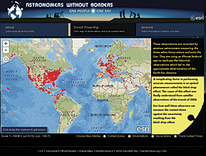 Crowdsourced observations are published on the ToV2012 mapping application.