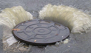 A sewer overflow.