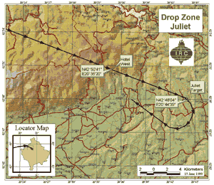 Crews were provided with a detailed topographic mapping of the drop zone.