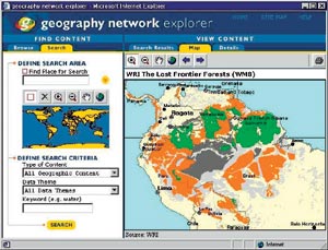 Geography Network explorer screen shot