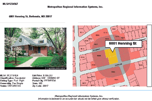 Metropolitan Regional Information Systems' parcel map and photo of a residential property