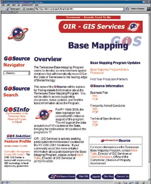 State of Tennessee OIR - GIS Services Base Mapping web site