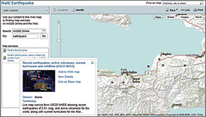 example of recent Haiti Earthquake interactive Web map shared via ArcGIS Online