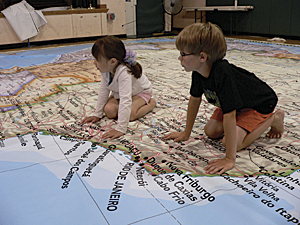 two third graders explore South America