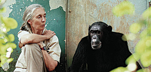 photo of Jane Goodall with Freud