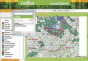 Forest projects are shown on Coillte's forest application.