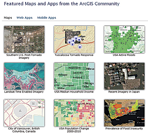 Shared web maps and services can be published in the Gallery section.