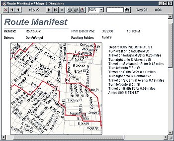 ArcLogistics Route Manifest screen shot