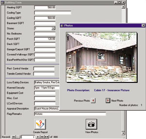 screen shot showing a building inventory page; click to see enlargement