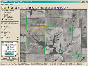 screen shot of creating fields and subfields by digitizing; click to see enlargement