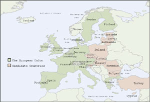 map of Europe, click to see enlargement