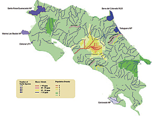 Using ArcGIS for Desktop in the lab, authentic Costa Rica field data was joined with existing GIS layers.