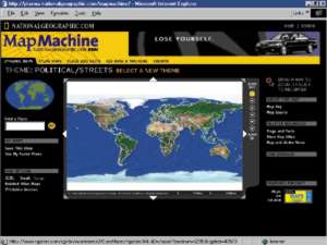 screen shot of home page of National Geographic's MapMachine Web site