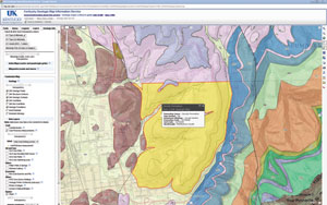 Map showing coal thickness measurements of the Middlesboro and Cumberland Gap area.