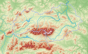 A hypsometric map of the PLUSK area showing the diverse topography.