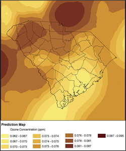 an ozone prediction map