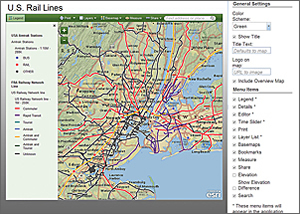 The basic ArcGIS Viewer for Flex application template configuration options