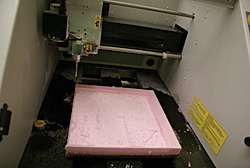 foam being carved for a prototype