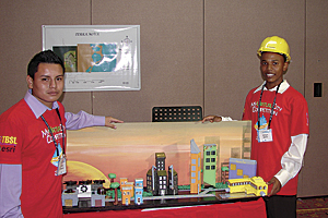 In the secondary school category, Corozal Community College students Philip Gongora and William Mahler won for their design of Terra Nova.