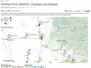 an interactive map related to the flooding