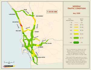 map of weekday traffic conditions