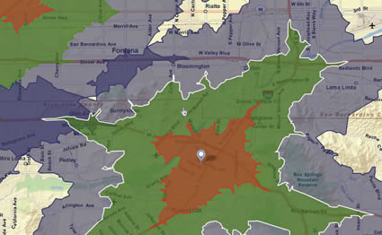 Compare drive times for multiple sites